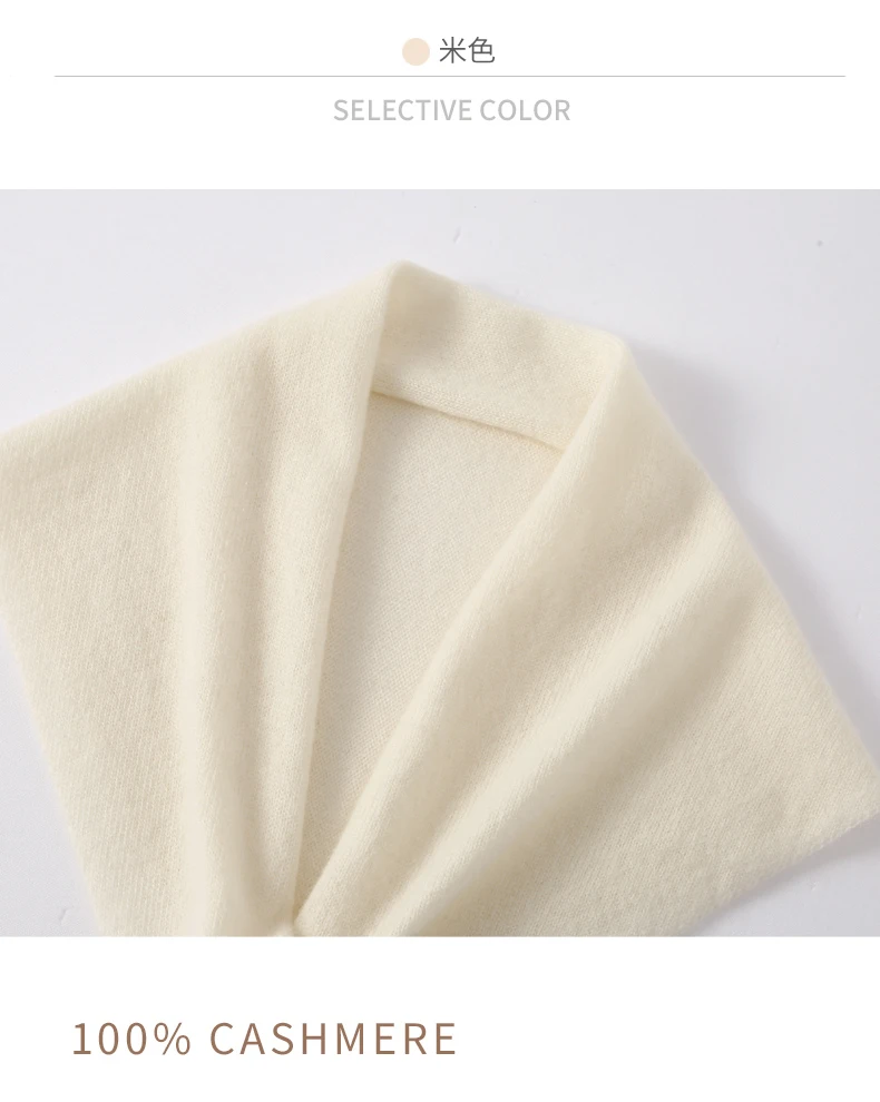 Damen 100% Baby-Kaschmir Dreieckiger Mini-Schal Kleiner Nackenwärmer Herbst Winter Cowl Pashmina Weicher Leichter Gestrickter Halstuch – Detail 11
