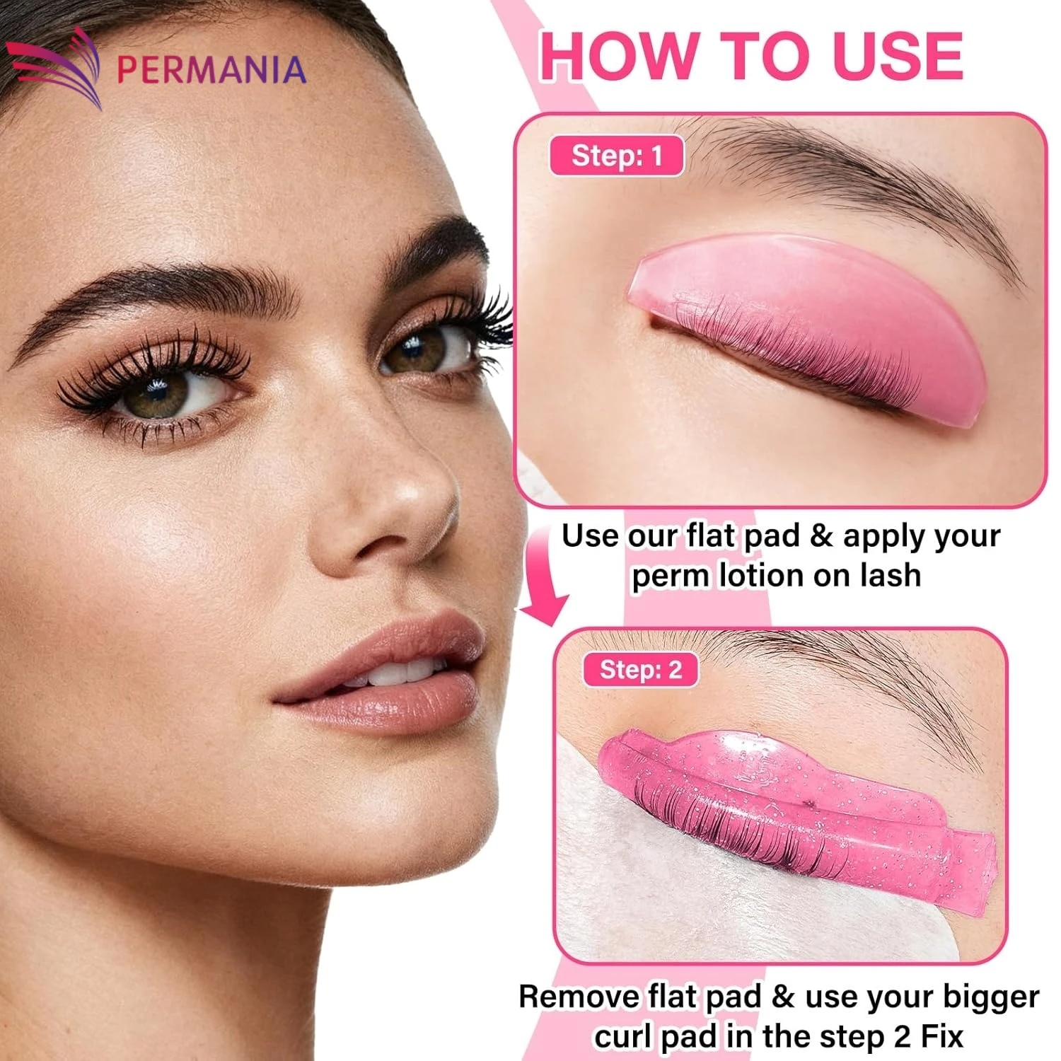 แผ่นซิลิโคนดัดขนตา PERMANIA ช่วยให้ขนตานุ่ม ยกขนตา ป้องกันการเสียดสี แบบติดเอง อุปกรณ์ดัดขนตา 3 มิติ เครื่องมือแต่งหน้า