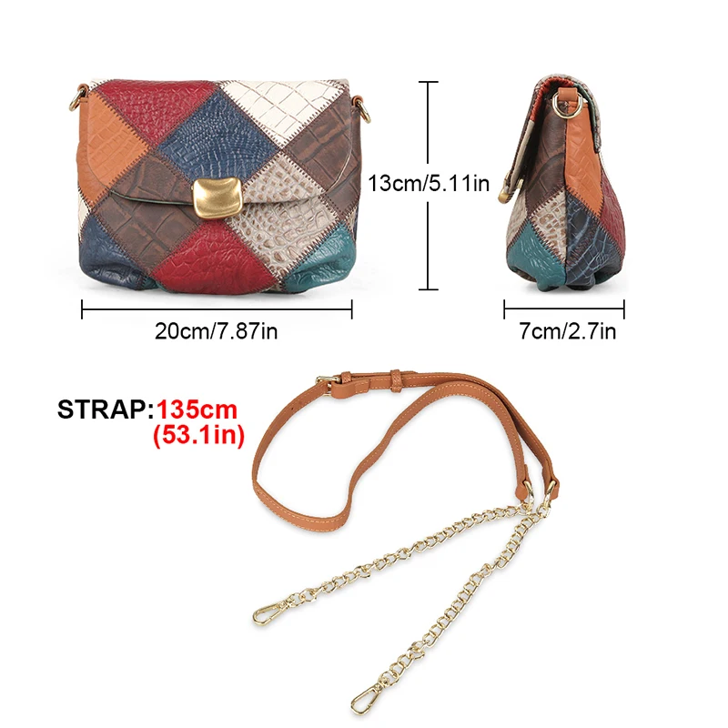 Cobbler Legend Genuine Leather Crossbody Bag for Women Fashion Ladies Chain Shoulder Bags