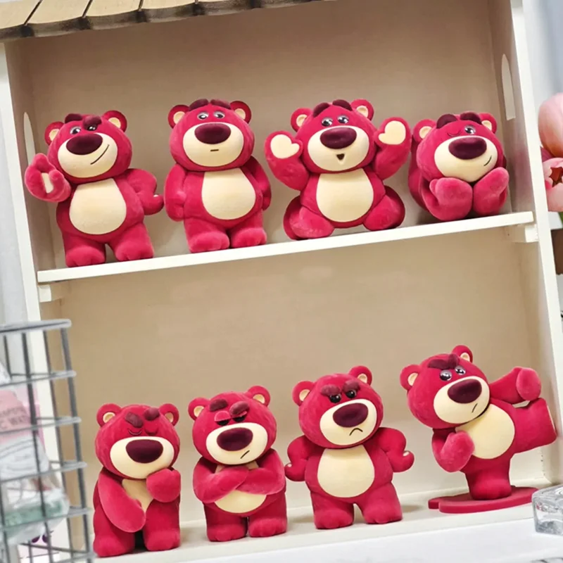 

Lotso It's me 2nd Series Doll Strawberry Flavor Flocking Action Figure Strawberry Bear Home Ornaments Collection Model Gift Toys