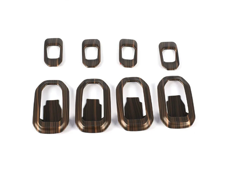 Peach Wood Grain Inner Door Bowl Handle Sticker Fit for Jetour Shanhai T1 2024 2025 Carbon Fiber Grain Door Handle Accessories