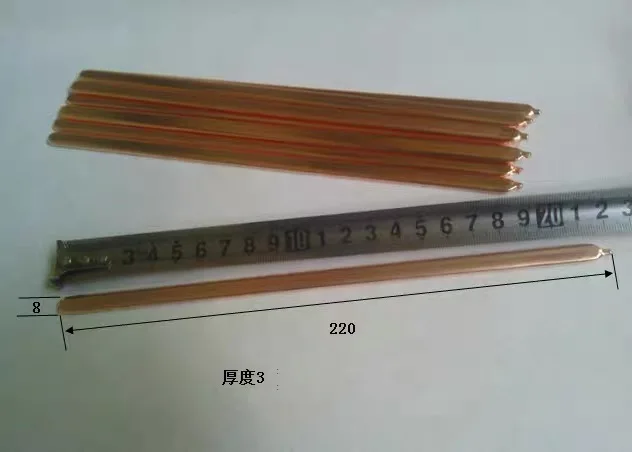 5pcs 8*3mm Pure Copper CPU GPU RAM Heatpipe Tube Laptop Radiator Heating Cooler Flat Heat Pipes Heatsink Notebook Computer