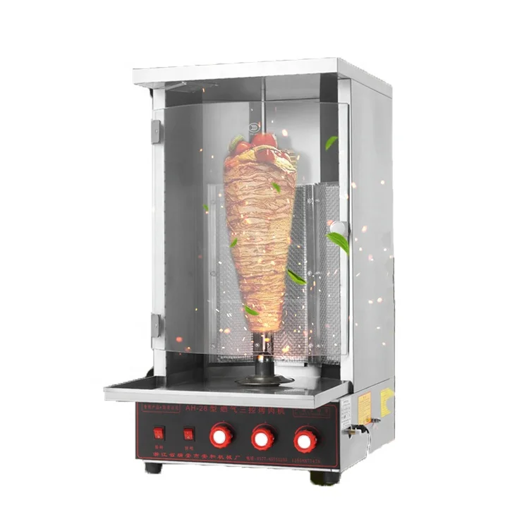 High quality roasting meat turkey barbecue machine commercial automatic rotary shawarma machine, meat roasting cooker