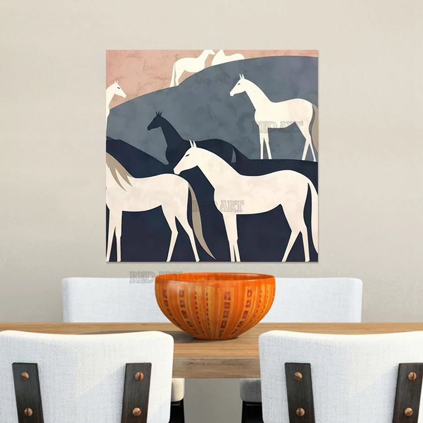 

Украшение детской комнаты, мультяшная лошадь, холст, художественная настенная картина, современный большой размер, роскошные произведения искусства, фрески ручной работы, искусство