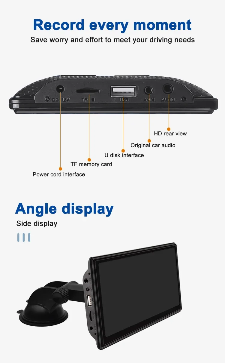 7 بوصة HD 1080p أندرويد 4.4 نظام تحديد المواقع الملاح داش كام مسجل فيديو السيارة مرآة الرؤية الخلفية DVR ADAS الحرة ميزات مسجل اللمس