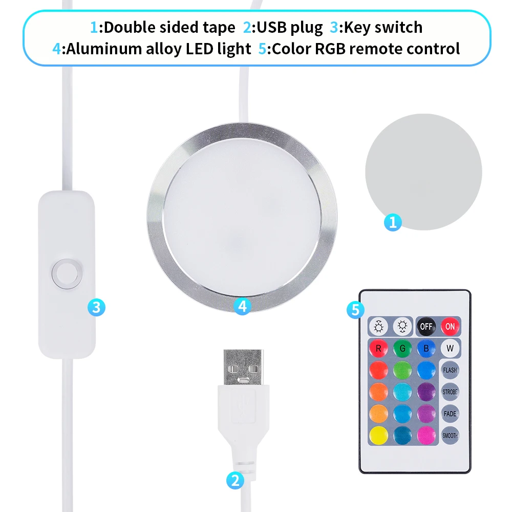 16 color RGB Light Kit For Bambu Lab Led Lamp Kit Adjustable color Led Light Parts Hardware DIY Model  light With remote control