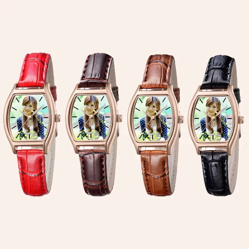 A3306w women custom photo watch print your own brand logo oem dropshipping red black Tonneau ladies personalized wrist watches