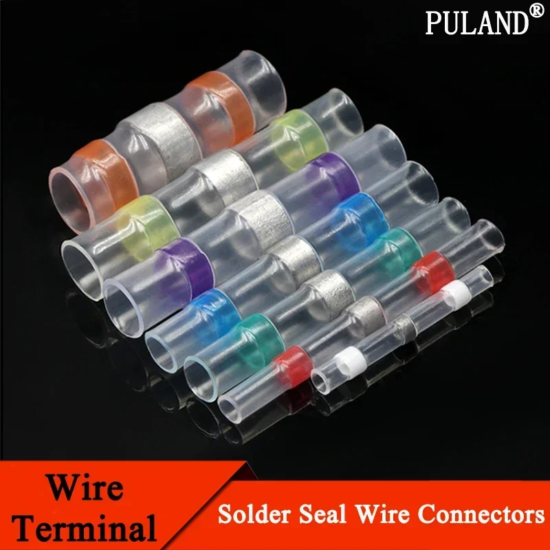 10/20/30//50/100pcs Solder Seal Wire Connectors 3:1 Heat Shrink Insulated Electrical Wire Terminals Butt Splice Waterproof