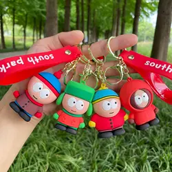 South Parke Doll Key Chains Anime Figure Key Ring Kawaii Bag Pendant Kids Toys Cute Car Key Chain Backpacks Ornament Xmas Gifts