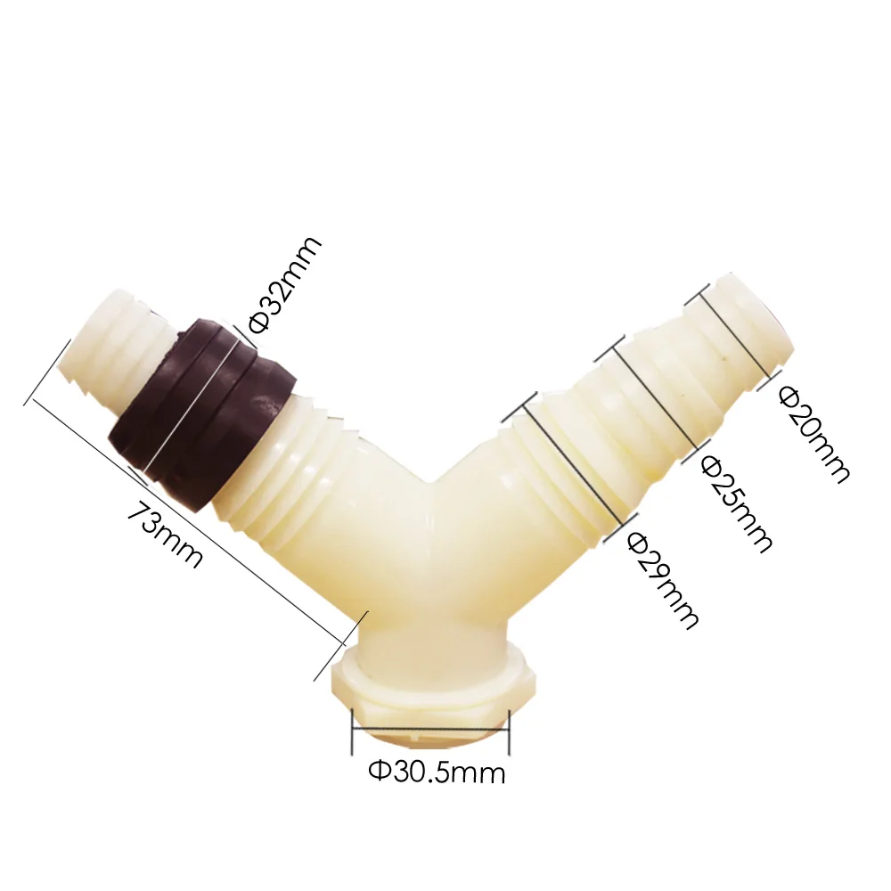 Talea 2PCS PP Material Washing Machine Floor Drain Y-Shape Drainpipe Connector QS298C001