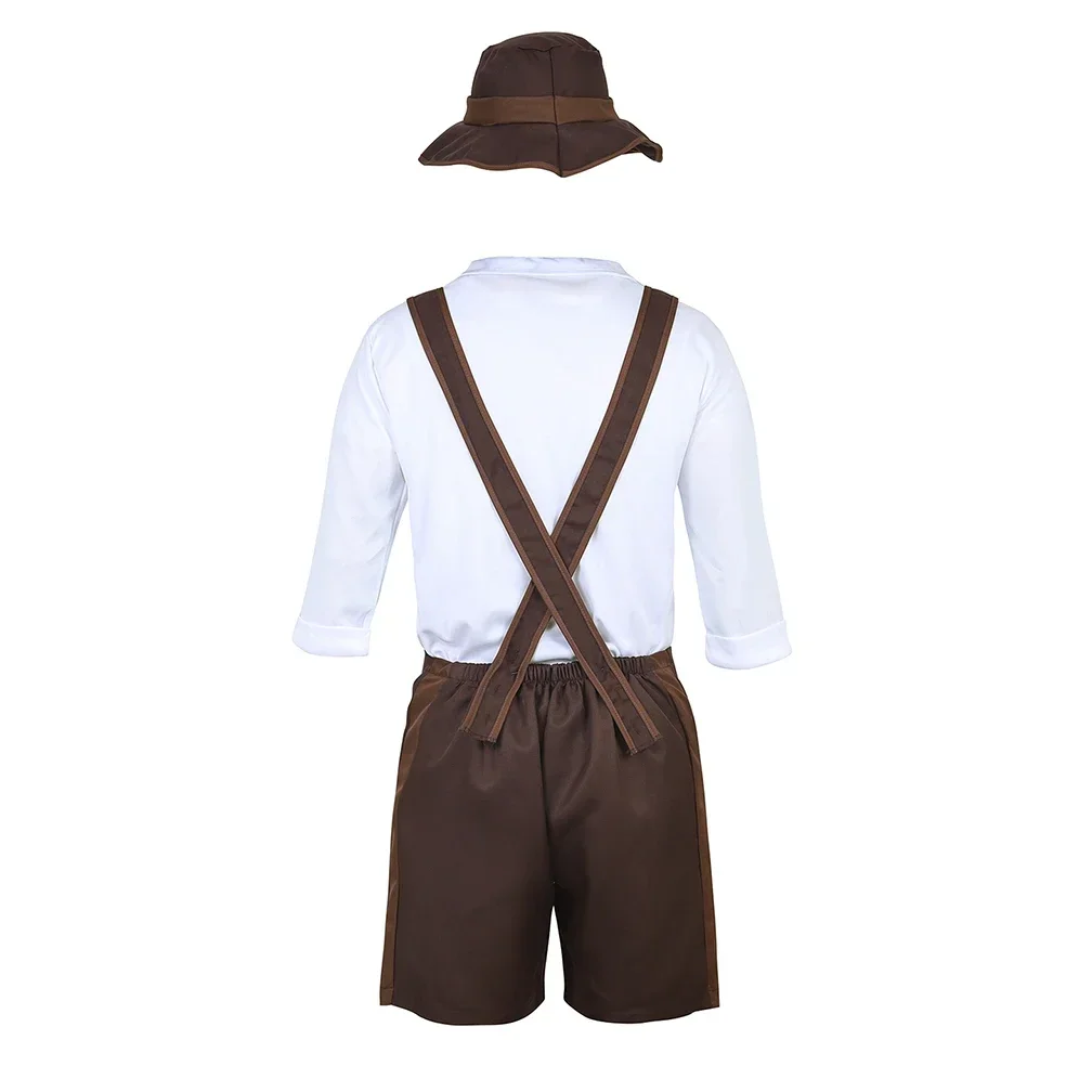 Men's Bavarian Costume Oktoberfest Outfit Lederhosen Mens Costume Beer Fancy Dress Halloween Costumes for Men Cosplay Disguise