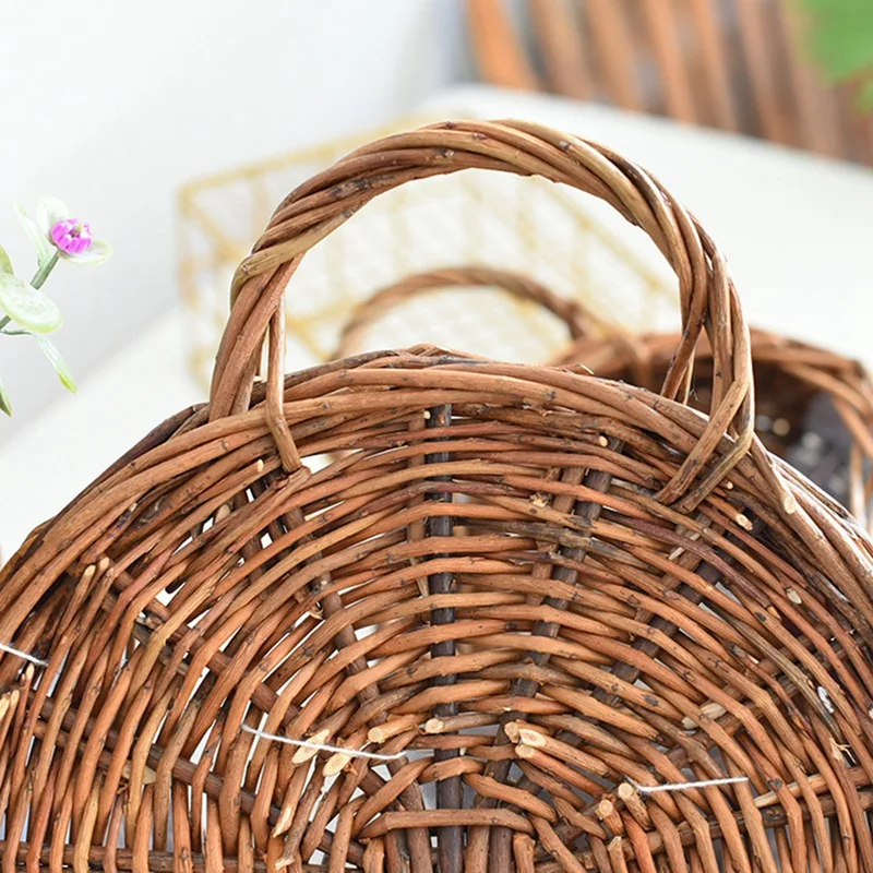 User inière murale de fleurs faite à la main, support de plantes, panier en rotin, pot de vigne de jardin, nouveau