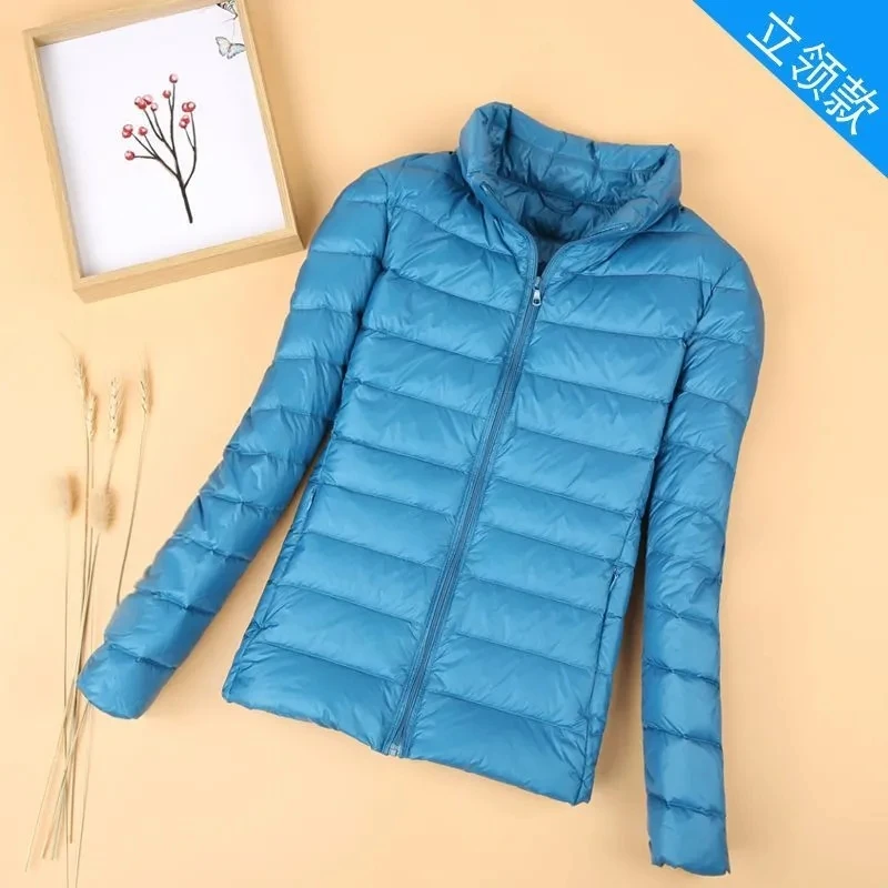 Spring 2024 New Women's Light Coat Down Parkas Female hooded Short Jacket Stand Cotton Padded Collar Plus Slim Cotton Overcoat