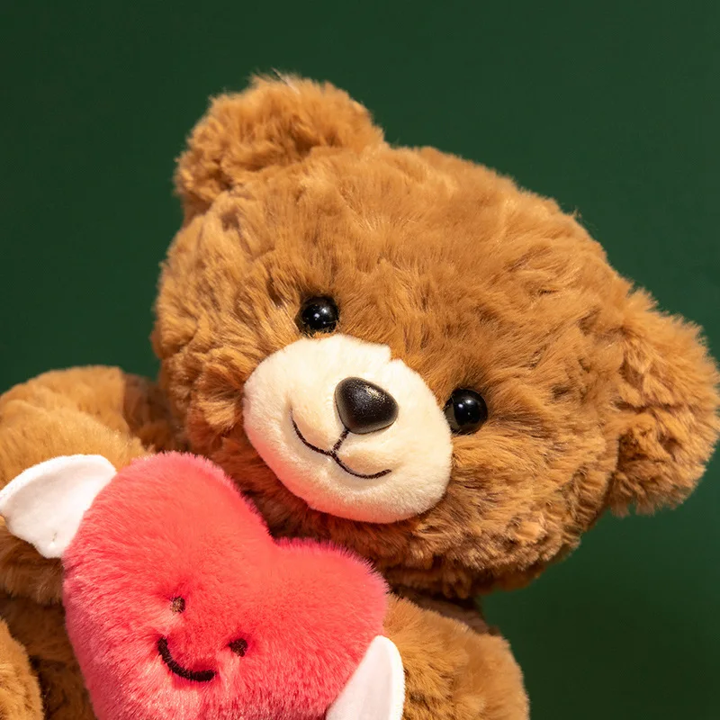 Ours en peluche au beurre pour enfants, petit ours au beurre, animal en peluche au beurre, cadeau romantique pour la journée de la Leon, cadeau mignon pour enfant, ange tenant un cœur