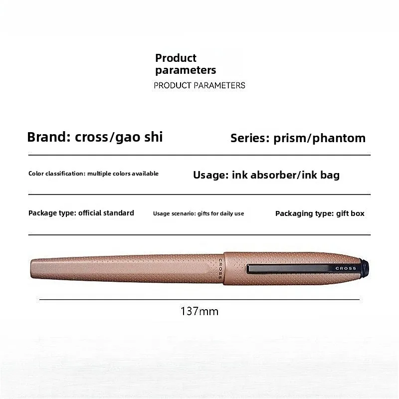 Pióro wieczne CROSS PRISM, stalowa końcówka 0.5mm, klasyczne pióro do pisania biznesowego, luksusowe pióro do podpisu, prezent do biura, artykuły biurowe. — zdjęcie produktu 5