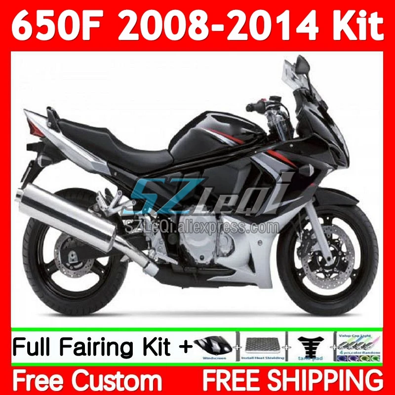 GSX650F For SUZUKI GSXF 650 C GSXF650 08 09 11 12 13 14 Black silvery 70No.7 GSX 650F 2008 2009 2010 2011 2012 2013 2014 Fairing