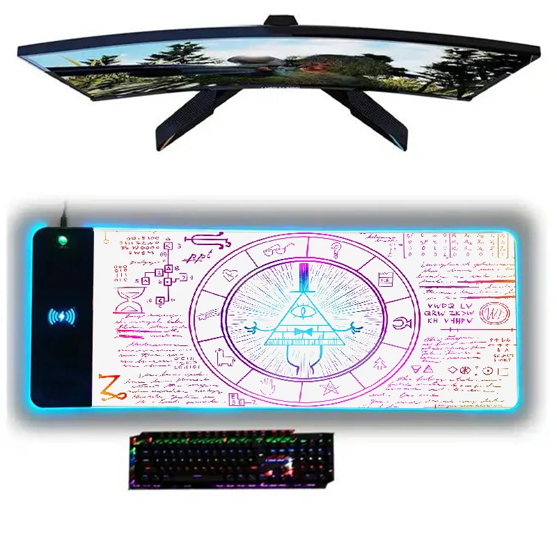 

Gaming Pad Mouse Rgb Setup Accessories Art Rubber Non-slip Desk Office Wireless Charging Mats Mousepad 15w Charger Carpet Pads