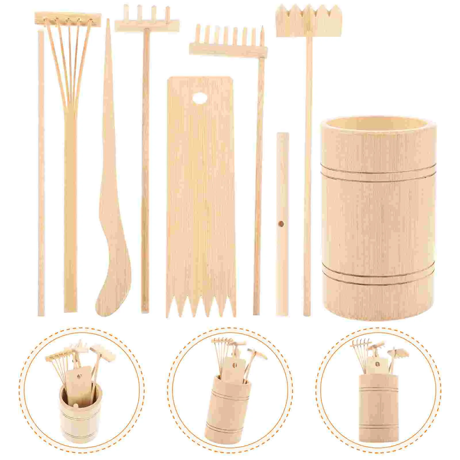 1 Set Zen Garden Tool Small Rakes Sandbox Mini Rakes Set Craft Miniature Desktop Decorations zen garden rake