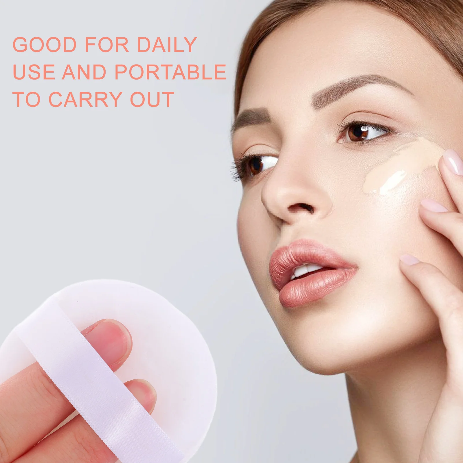 علبة بودرة فارغة وردية محمولة بطبقة مزدوجة حاوية بودرة سائبة مرآة ماكياج نفخة حامل تخزين السفر في الهواء الطلق #4