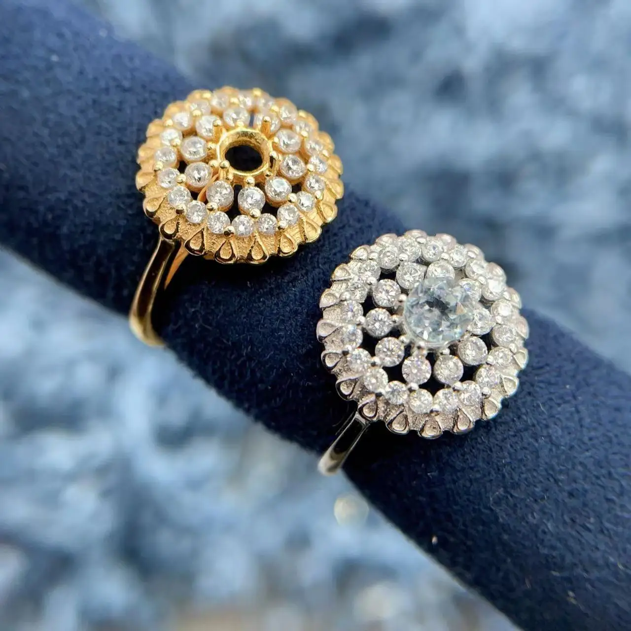 

MeiBaPJ Inlay Support Round 4 * 4mm S925 Sterling Silver DIY Empty Ring Holder Women Fine Weddings Full Diamond Jewelry