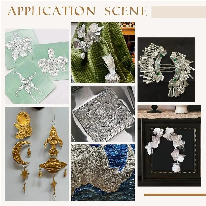 

【LAST CHANCE】Aluminum Foil Sheets 100 Sheets Silver Tin Craft Metal Embossing Art Paper For DIY Home Décor Decor School Projects