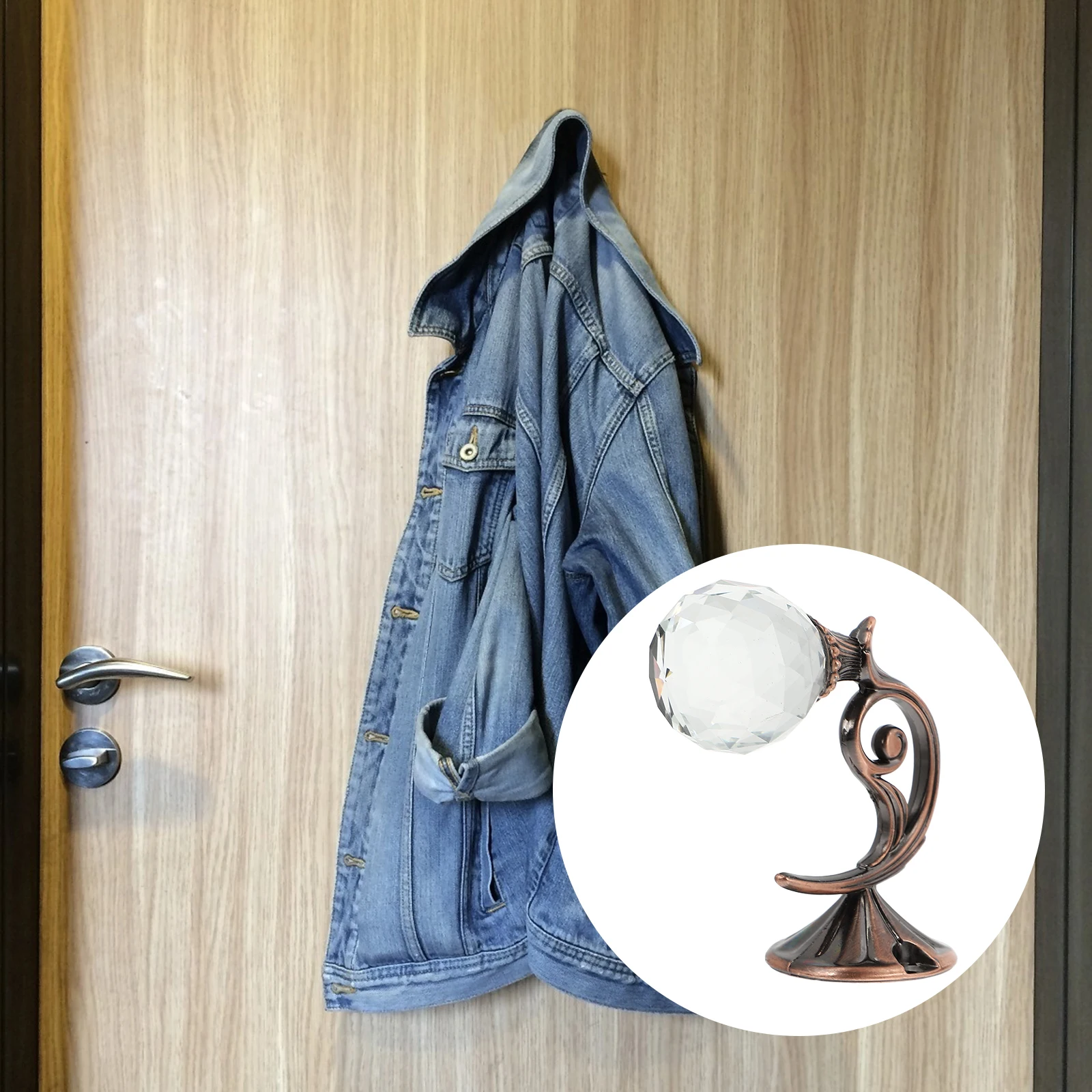 

2Pcs Pretty Crystal Curtain Holders Aluminum Wall Hooks Elegant Design Space Saving Practical Home Decor Crystal Curtain Hook