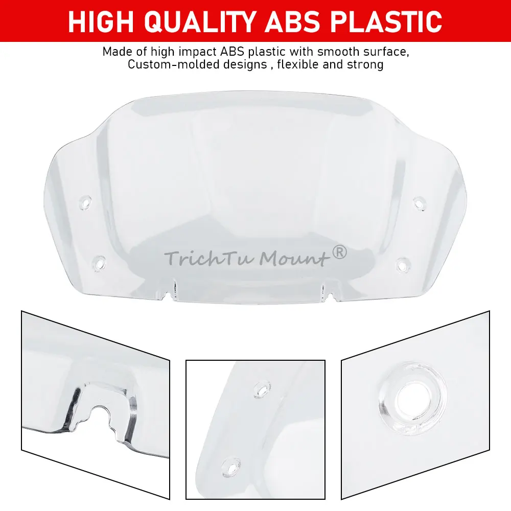 زجاج أمامي علوي للدراجة النارية مقاس 10 بوصات منحرف الرياح للزجاج الأمامي الشفاف لدراجة Harley Street Glide FLHX CVO FLHXSE 2023 2024