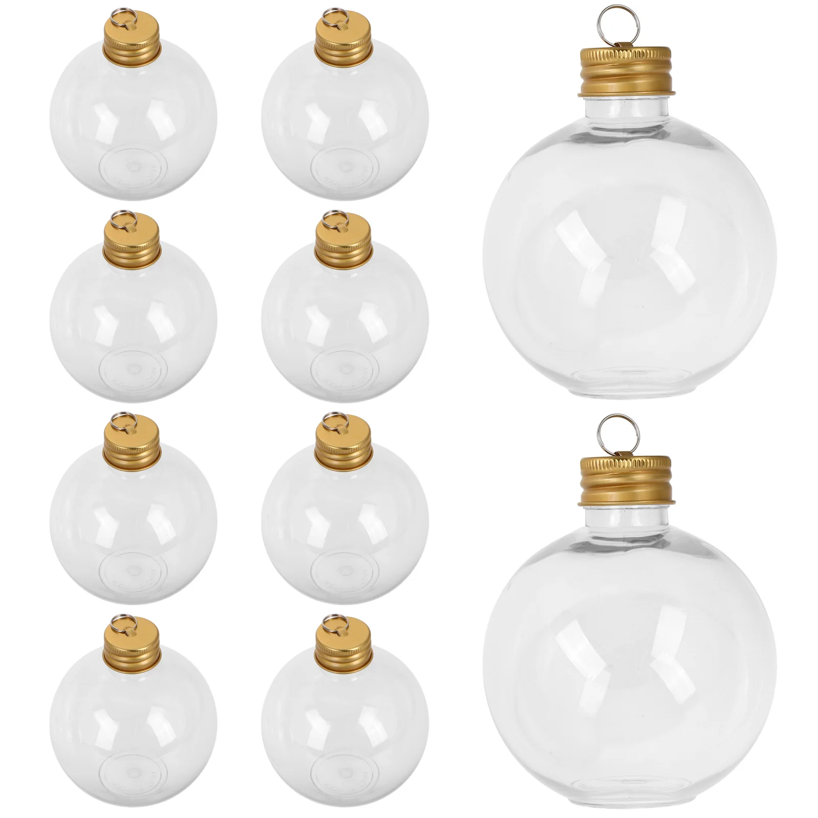 

10 Pcs Christmas Spherical Bottle Outdoor Juice Bottles Portable Milk Pendant Iced Coffee The Pet Transparent Empty Travel