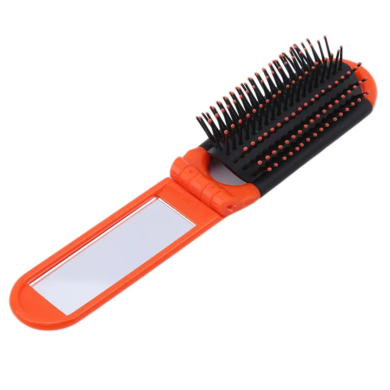 New Fashion Portable Folding Hair Brush With Mirror Compact Pocket Size Purse Travel Comb Professional Travel Hair Combs