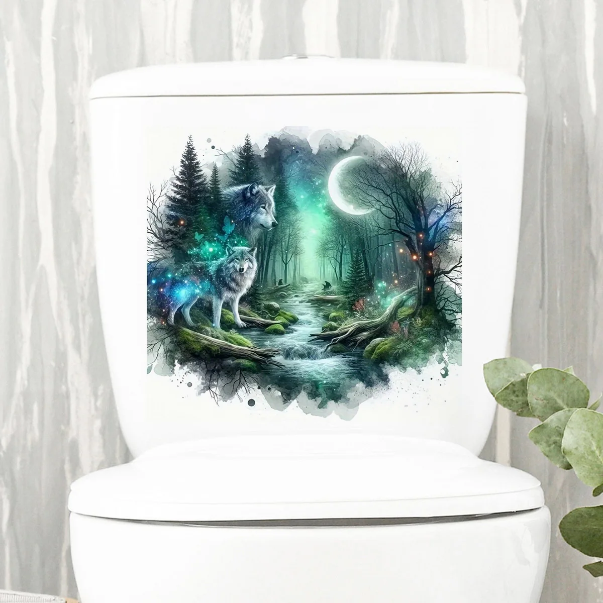 MT1068# Forest Nightfall Of The Wolf Pack Stickers, Bright Wall for Home, Cabinet, Door,Toilet,Decoration, Vinyl Car Decals