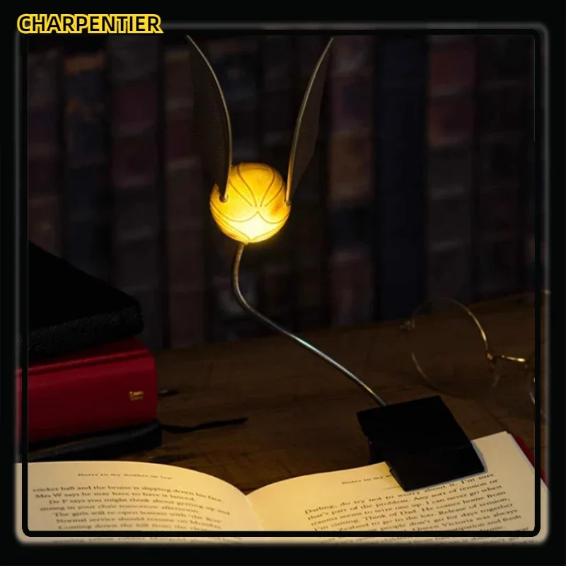 

Film and Television Peripheral Golden Snitch Shape Night Light LED Movable Wings with Clip Bedside Table Lamp Children's Gift