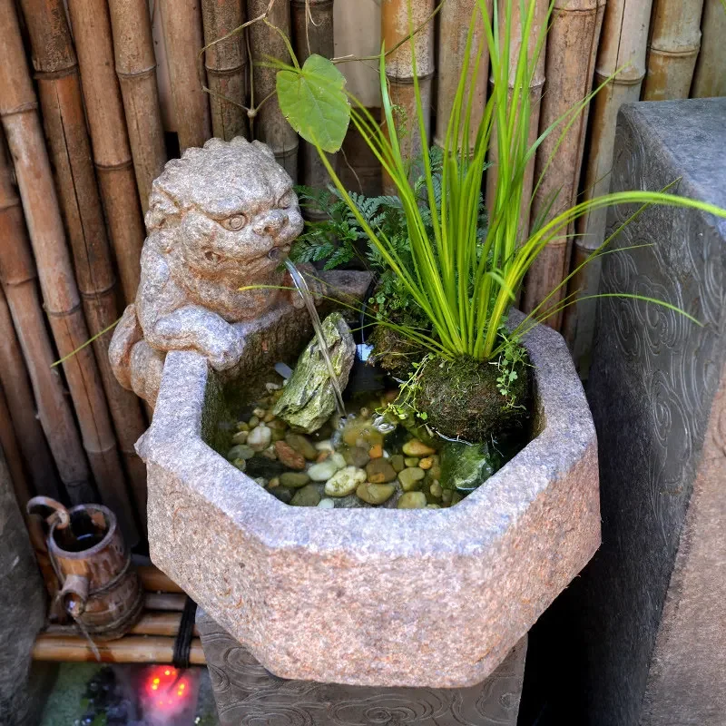 #Chinese style living room desktop lucky water ornament circulation water feature entrance decoration fish tank landscaping foun