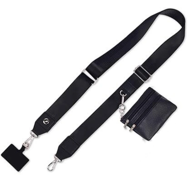 

New Phone Strap With Zippered Pouch For Women, Adjustable Cellphone Lanyard Crossbody With Wallet ,Clip And Go Strap for Phone