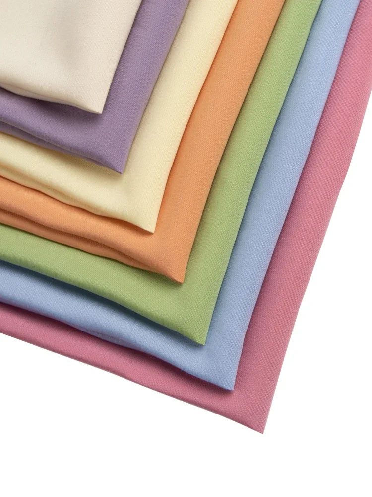 Kain berkualitas tinggi Poplin katun polos dengan Meter untuk gaun piyama Hanfu jahit mengkilap tipis lembut tekstil anti-keriput merah muda