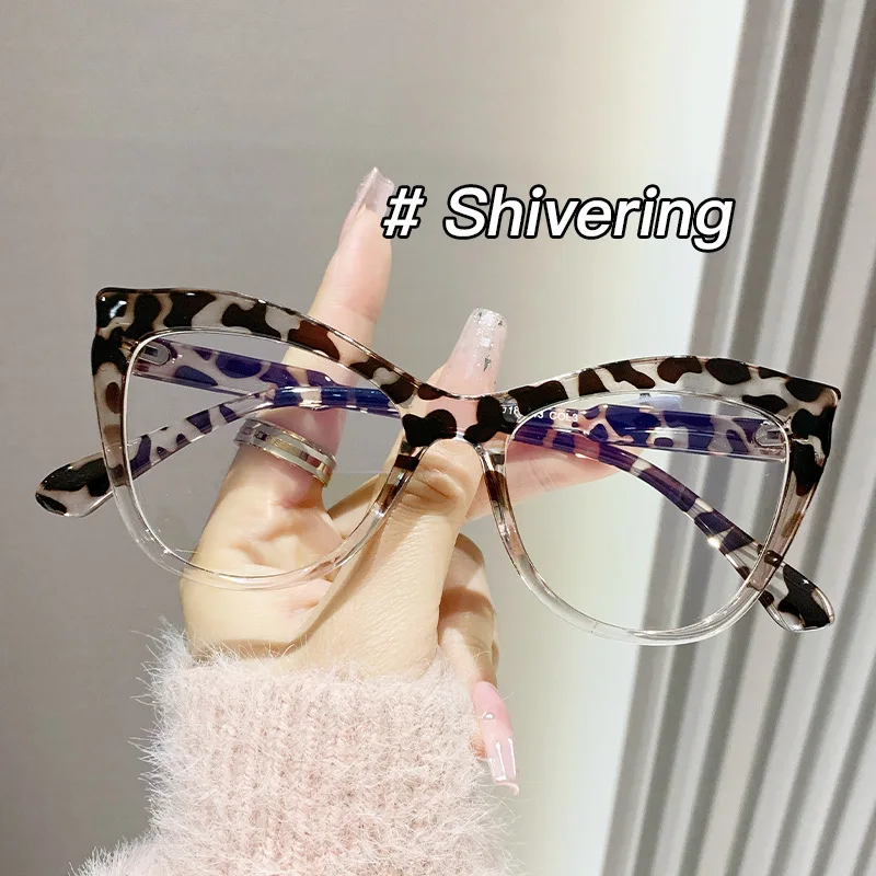 Fashion Cat Eye Reading Glasses Women Personalized Computer Eyeglasses T-shaped Optical Glasses Anti Blue Light Blocking Eyewear