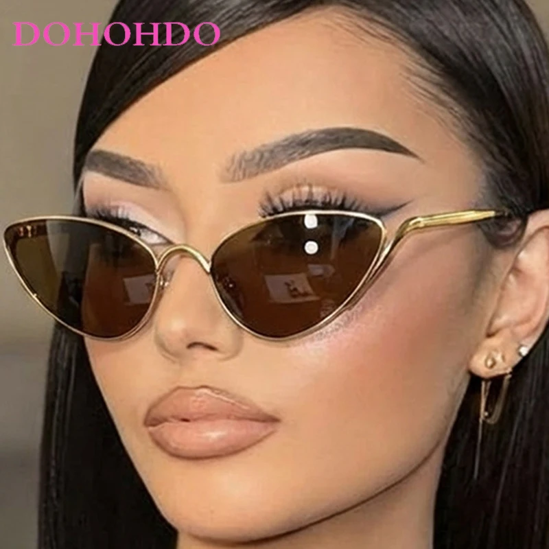 

2026 Popular Metal Triangular Small Cat Eye's Women Sunglasses Trend Designer Punk Men Sunglass Outdoor Travel Shades Очки UV400