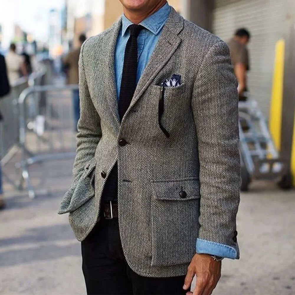 

Casual Men's Herringbone Jacket Coat Elegant Man Mens Jackets For Suit New In Suits Blazers
