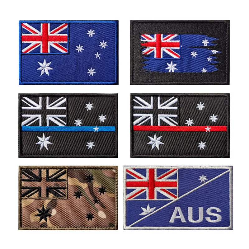 Australia Flags IR Reflective Patches Tactical Appliqued Australian Flag Embroidery Badges Sticker Chevron Strip