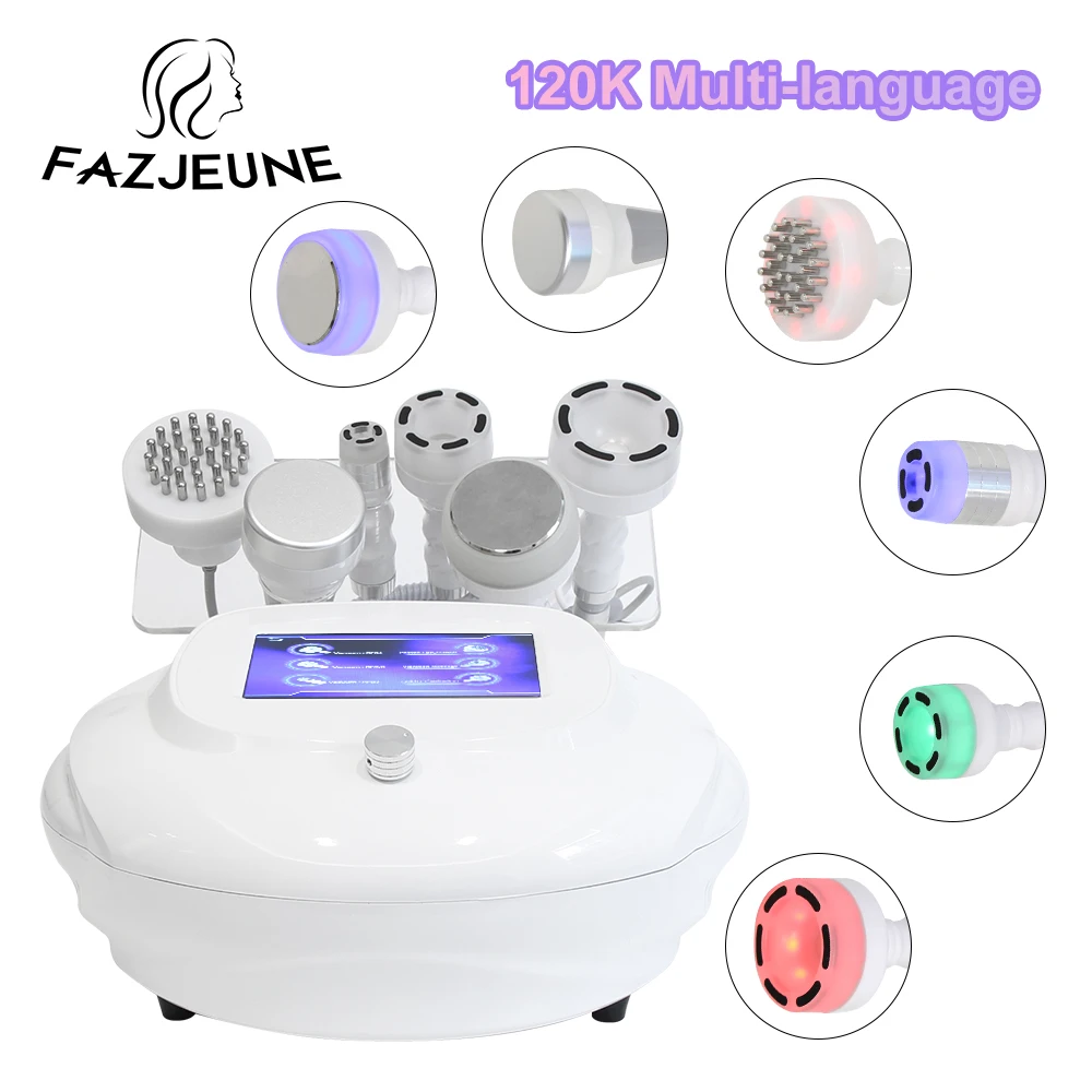 120K 6 in 1 Ultrasonic Cavitation 5D Machine Anti-cellulite Weight Loss Body Slimming Massage Instrument Skin Tightening Beauty