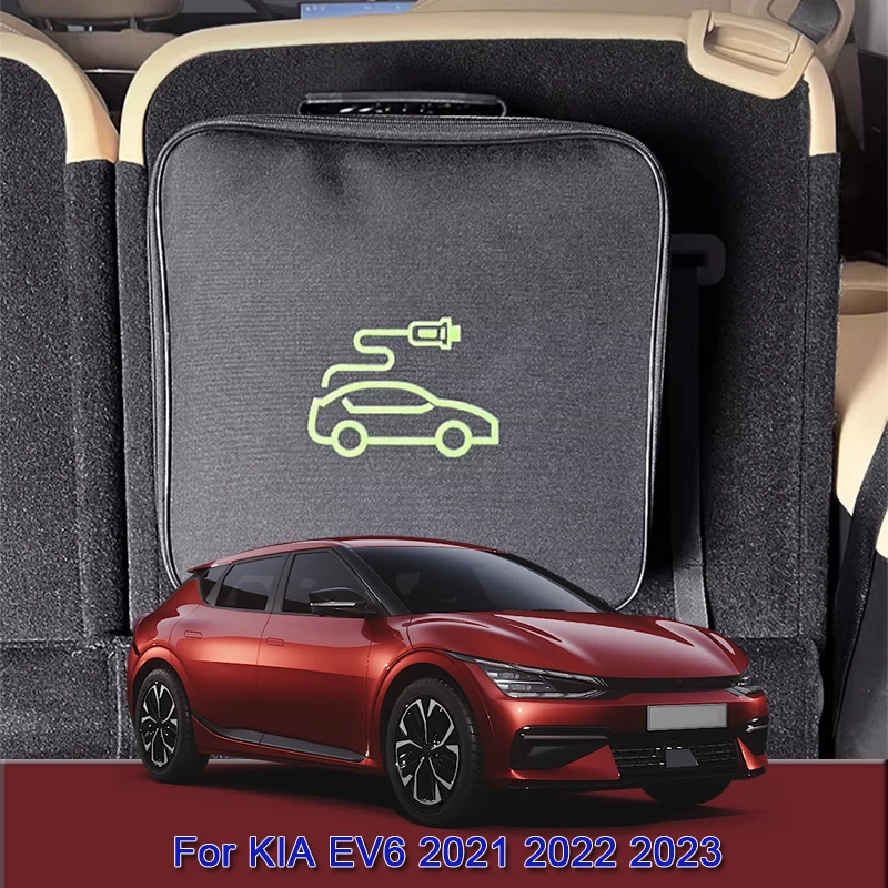 

EV Car Charging Cable Storage Carry Bag Charger Plugs Sockets Waterproof Fire Retardant Acccessory For KIA EV6 2021 2022 2023