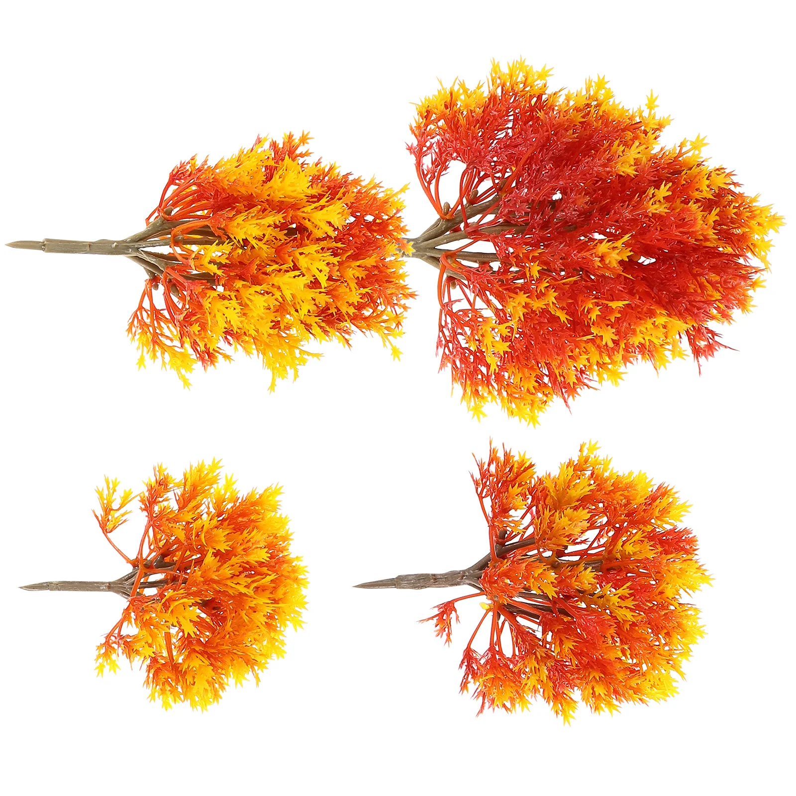 

4 pcs Plastic Maple Set 19Cm 15Cm 13Cm 10Cm Green Landscape For Sand Table Building Scene Decor Maple Tree Garden Model
