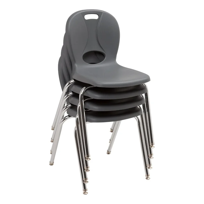 (UUX) Schulstühle der Structure-Serie für Klassenzimmer, 18" Sitzhöhe, Graphit, 4er-Pack UQ