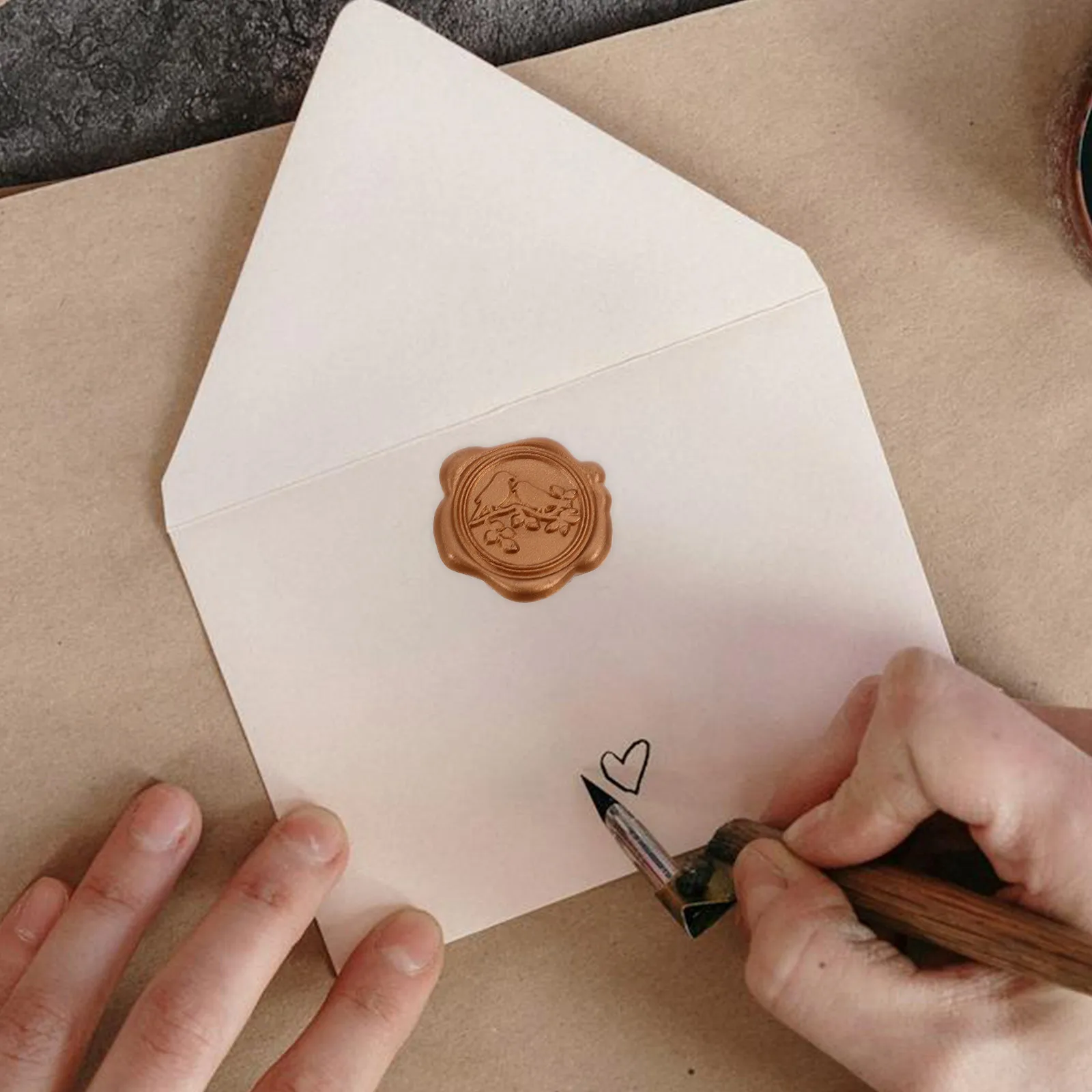 

20 Pcs Stickers Invitation Letter Sealing Envelope Embossed Seals Wedding Sealers Golden