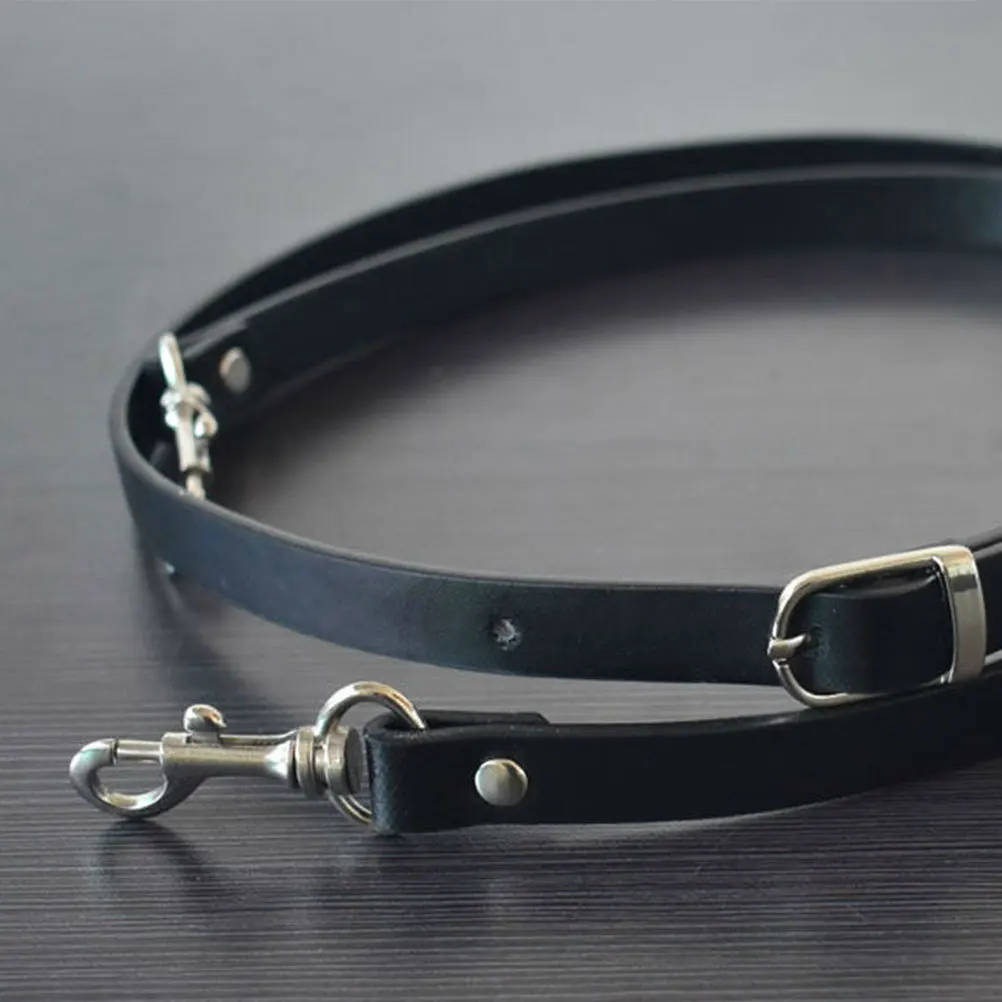 

Crossbody Bag Strap 120Cm Adjustable Pu Shoulder Replacement For Handbag Pouch Travel Gym Bag Black Silver Buckle