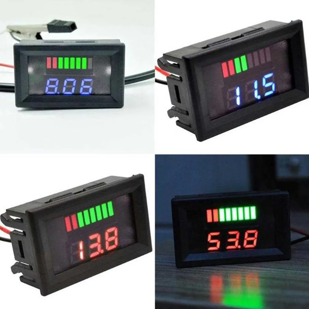 Digital Battery Voltmeter 12V 72V for Car Marine Motorcycle with Accurate Voltage Meter and Battery Power Bars