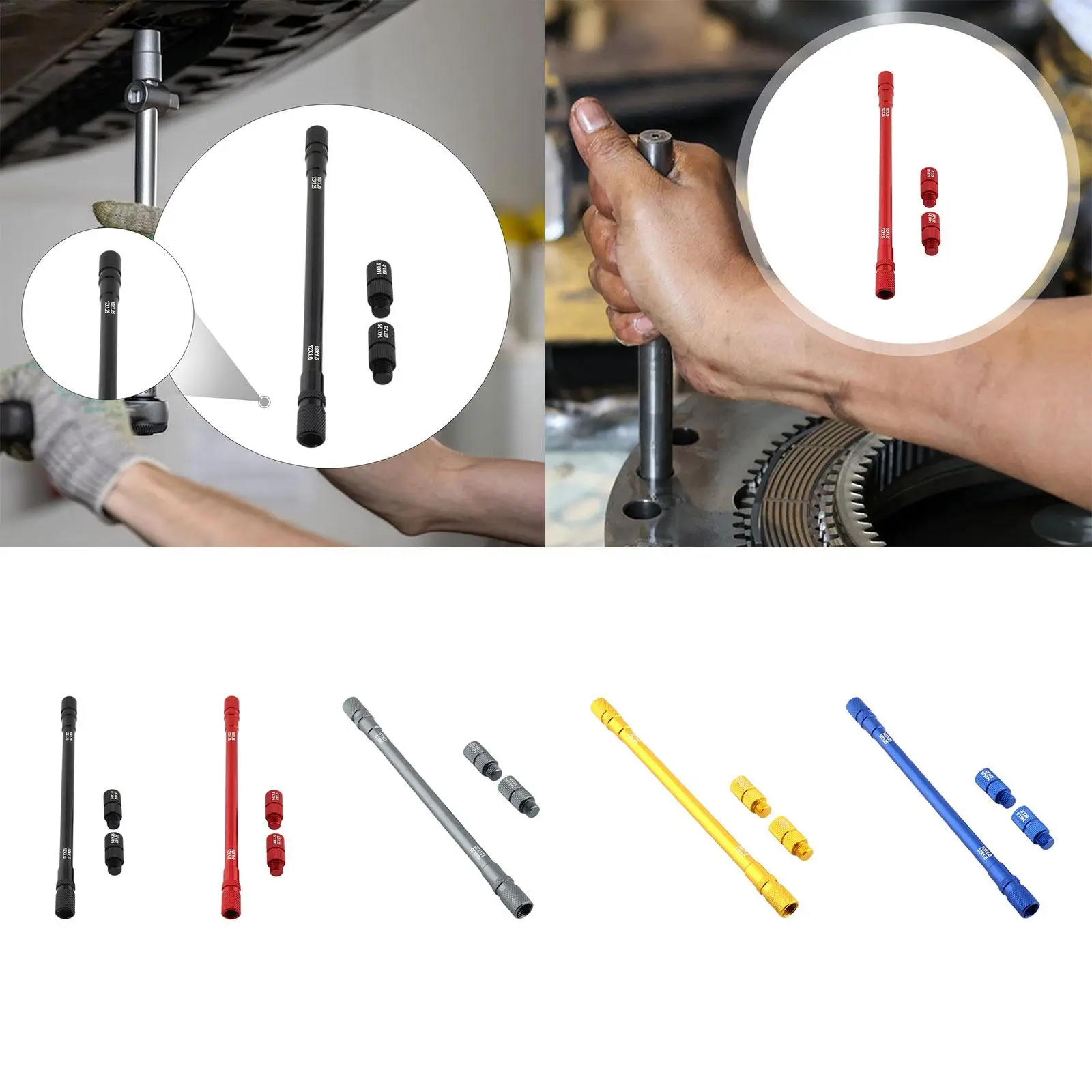 Suspension Fork Damper Rod Bleed Tool Aluminum Alloy Maintenance Kit for Motorcycles with 1.0 1.25 Threads
