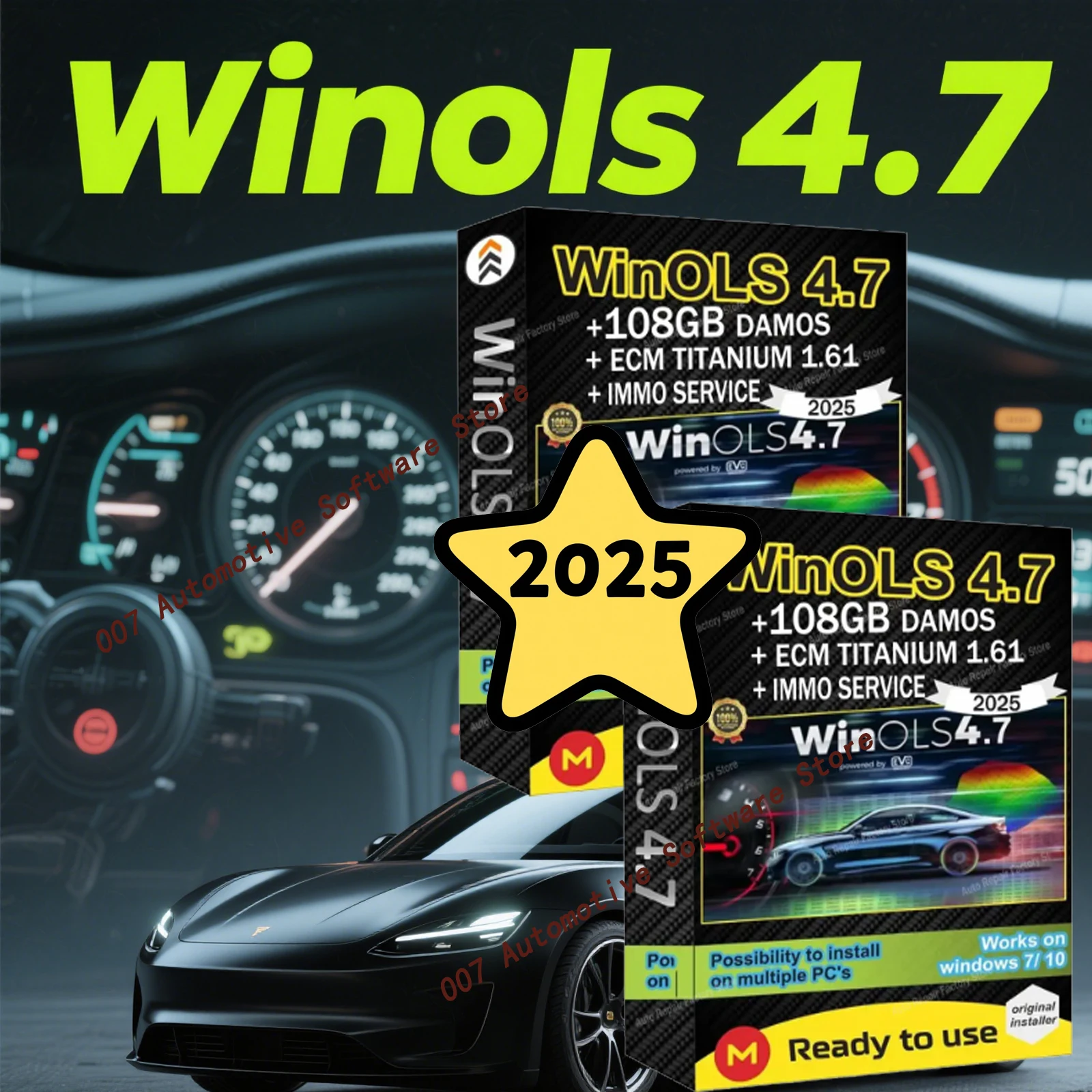 

4-in-1 Winols 4.7 Full Activation 108GB Damos Support for Windows 7/10/11 Multi-language ECM Titanium 1.61 IMMO Service Tool