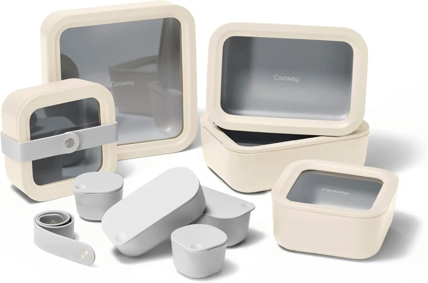 

14pc Glass Food Storage Container Set - Easy to Store, Non Toxic Lunch Box - with Glass Lids - Includes Storage Organizer & Dot