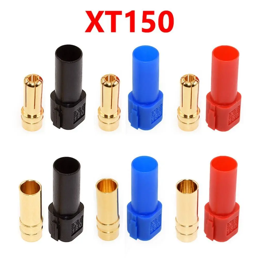 3Pairs AMASS XT150 Connector Adapter 6MM Male/Female Banana Bullet Plug With Sheath High Rated Amps For RC LiPo Battery