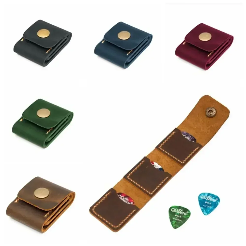 Portable Lightweight PU Leather Guitar Pick Case – Large Capacity Durable Pouch with Zipper, Perfect Gift for Guitarists view 3